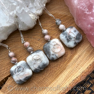 Pink Zebra Jasper Necklace